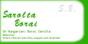 sarolta borai business card